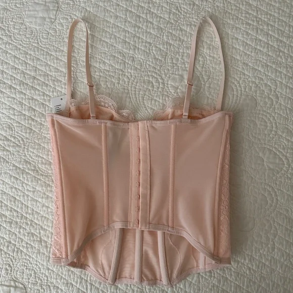 Urban Outfitters Out From Under Modern Love Corset Top Pale Pink Small - Picture 4 of 12